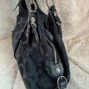 Authentic Coach Black Sateen Handbag
